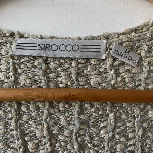 Sirocco Knit Cotton Blend Button Through 3/4 Sleeves Ivory Cardigan Medium - Picture 4 of 11